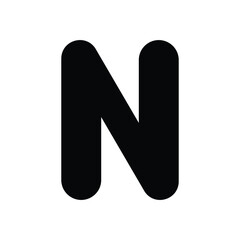 Letter N icon isolated on a white background. Vector illustration.