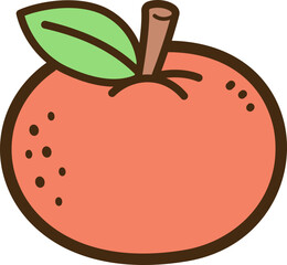 Orange vector doodle illustration and graphic