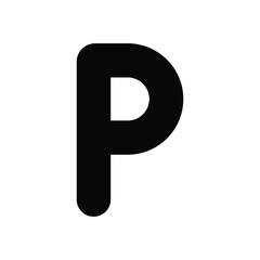 Letter P icon isolated on a white background. Vector illustration.