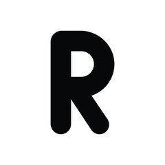 Letter R icon isolated on a white background. Vector illustration.