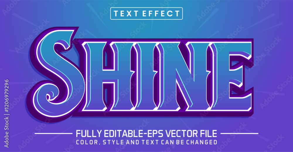 Poster shine font text effect editable