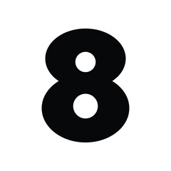 Number 8 icon isolated on a white background. Vector illustration.
