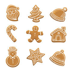 Christmas cookies. sketch hand drawn.