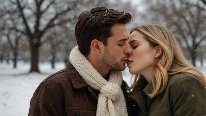 Fototapeta premium couple kissing