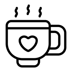 Coffee Love Line Icon
