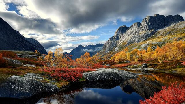 Natural beauty of Dovrefjell Sunndalsfjella National Park with vibrant autumn colors, Dovrefjell Sunndalsfjella National Park Beautiful Nature Norway natural landscape