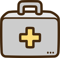 Medical kit vector doodle illustration and graphic