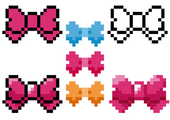 リボンのドット絵セット