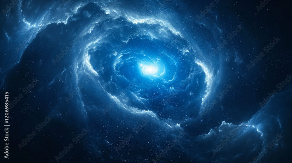 Canvas Prints abstract background of a beautiful glowing blue supernova galaxy in deep space. generative ai