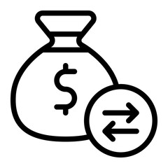 Money Trade Line Icon