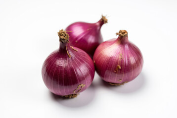 Fototapeta premium Red onion on white background.