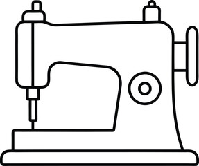 sewing machine and needle line art vector silhowttes