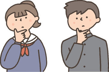 疑問に思う学生の男女