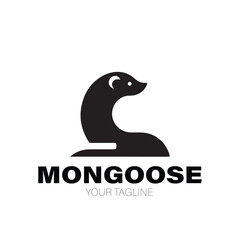 Obraz premium Mongoose Logo. Mongoose Logo Design. Mongoose Logo Brand. Mongoose Logo Vector Design Isolated on White Background