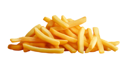 french fries isolated on transparent background