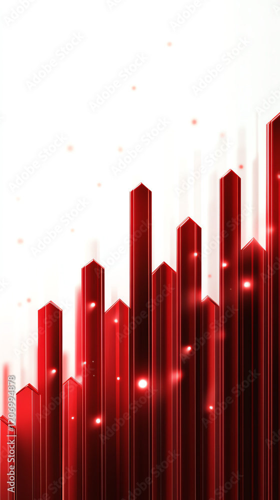 Poster abstract red bars create a dynamic visual effect, symbolizing growth and energy, perfect for modern 