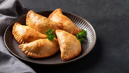 Fried empanadas in plate