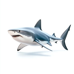 Fototapeta premium A vibrant illustration of a shark swimming gracefully through the ocean, showcasing its powerful form and beauty.