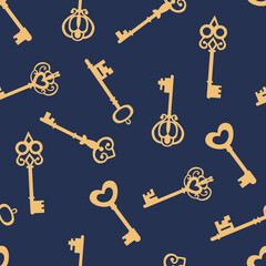 Seamless pattern with keys. Design for fabric, textiles, wallpaper, packaging.	