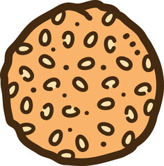 Onde-onde vector doodle illustration and graphic