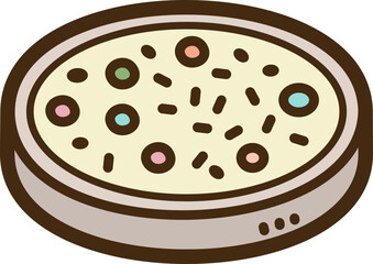 Petri dish vector doodle illustration and graphic