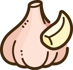 Garlic vector doodle illustration and graphic