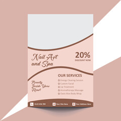 Elegant Spa Flyer Template with Soothing Colors and Wellness Icons for Relaxation, Beauty Services, and Health Retreat Promotions