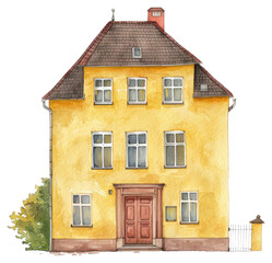 PNG Charming yellow house illustration