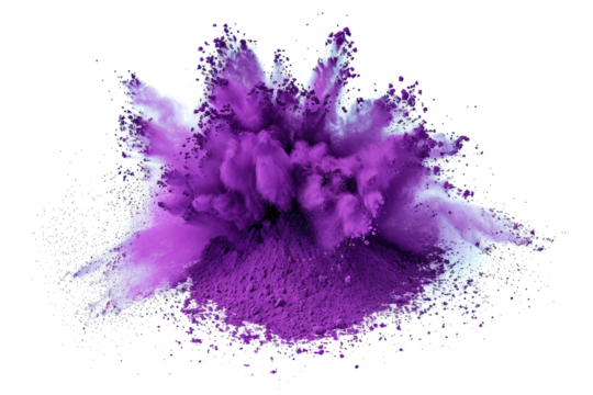 purple powder explosion creating a vibrant and dynamic abstract art piece