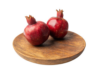 Pomegranate Isolated, Red Ripe Fruit, Fresh Sweet Organic Pomegranates