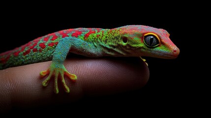 Obraz premium Close-up of a Vibrant Gecko