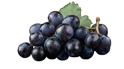 Fototapeta premium fresh black grapes isolated on transparent background