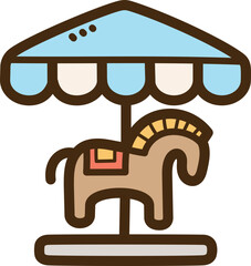 Carousel vector doodle illustration and graphic