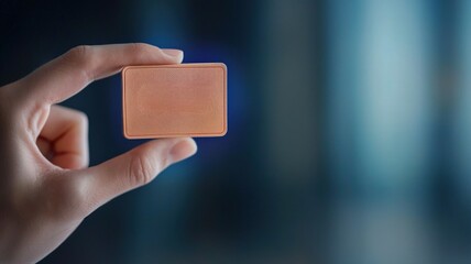 spending savings patterns concept. A hand holds a textured copper card against a blurred background, emphasizing its unique design and material.