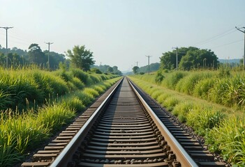 Fototapeta premium railroad tracks in the countryside