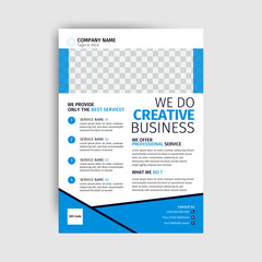 Obraz premium A4 Corporate colorful business flyer template design, abstract business flyer design. Black and blue multipurpose uses flyer vector design 