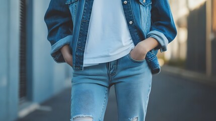 Casual Fashion Denim Jacket And Jeans Outfit