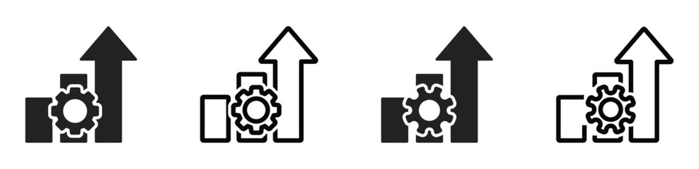 Operational excellence vector icons set. Operational excellence icon designs set