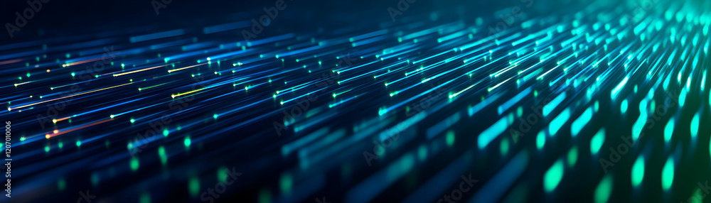 Aufkleber a mesmerizing digital background with vibrant lines and glowing particles, perfect for tech-related 