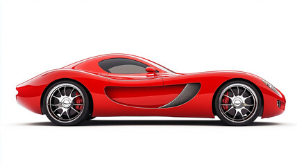 Red cartoon car isolated on white background