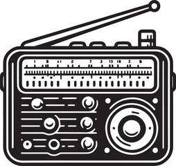 Radio vector in black and white