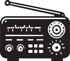 Radio vector in black and white