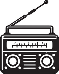 Radio vector in black and white
