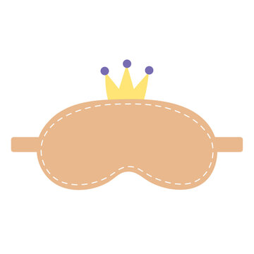 recommend clip art: Cute sleep mask with crown. Eye mask. Night rest accessory. Vector flat illustration