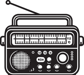 Radio vector in black and white