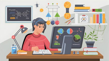 Vector Physics Science Mathematics Stock Vector
