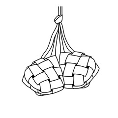 hand drawn outline ketupat icon