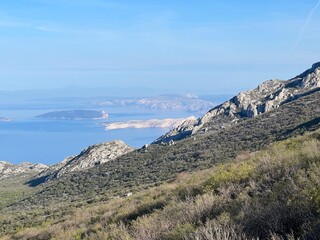 View of the Adriatic Sea and islands from the Premuzic Trail - Northern Velebit National Park, Croatia (Pogled na Jadransko more i otoke sa planinarskog puta Premužićeva staza - NP Sjeverni Velebit)