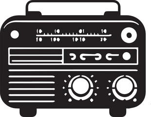 Radio vector in black and white