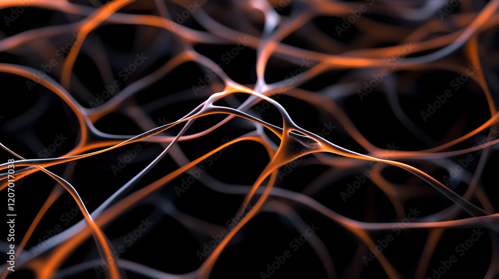 Poster a captivating abstract close-up of intricate glowing lines set against a dark background, showcasing